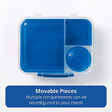 Rubbermaid Pack & Go 1.65 L Bento Box Meal Prep Container with Compartments