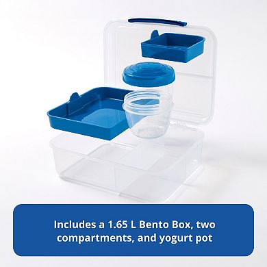 Rubbermaid Pack & Go 1.65 L Bento Box Meal Prep Container with Compartments