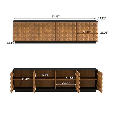 Modern 87" Extra-Long TV Stand for 75+ Inch TVs