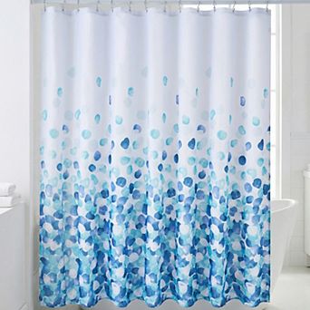 Floral Petal Print Shower Curtain, Bohemian Farmhouse Style Bath Shower Curtain Sets with 12 Hook