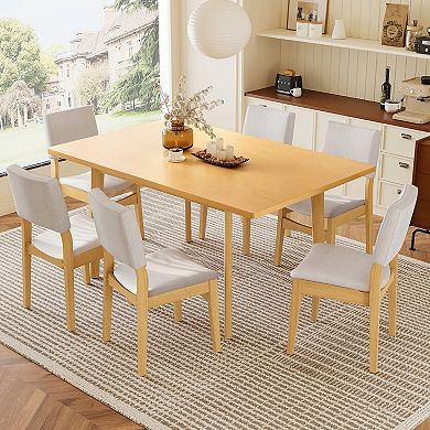 Merax Upholstered Stackable Dining Chairs Set of 4
