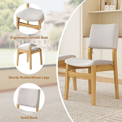 Merax Upholstered Stackable Dining Chairs Set of 4