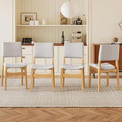 Merax Upholstered Stackable Dining Chairs Set of 4