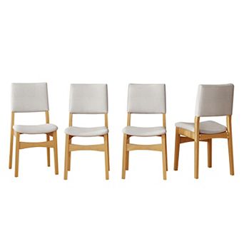 Merax Upholstered Stackable Dining Chairs Set of 4