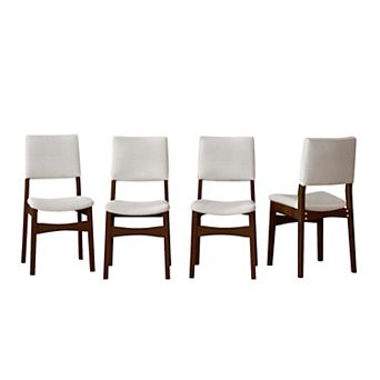 Merax Upholstered Stackable Dining Chairs Set of 4