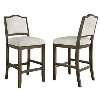 Merax Counter Height Bar Stools Set of 2 - Rustic 2 Pack Bar Stools with Rubber Wood Frame