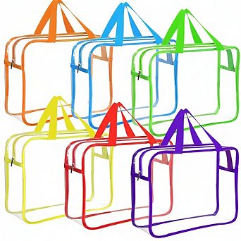 Reusable PVC Board Game Storage Bags 6 Pack with Zipper for Blocks Puzzles