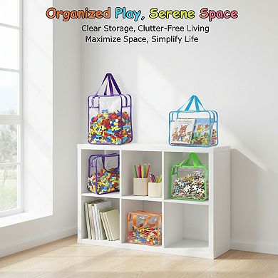 Reusable PVC Board Game Storage Bags 6 Pack with Zipper for Blocks Puzzles