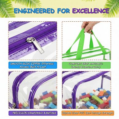 Reusable PVC Board Game Storage Bags 6 Pack with Zipper for Blocks Puzzles