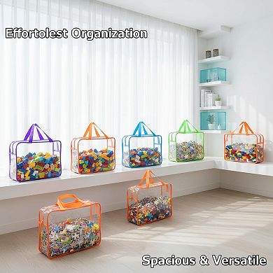 Reusable PVC Board Game Storage Bags 6 Pack with Zipper for Blocks Puzzles