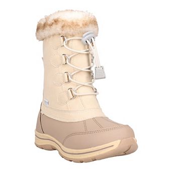 totes Monzonite Girls Winter Boot Lace-Up Faux Fur Cuff Waterproof Boots