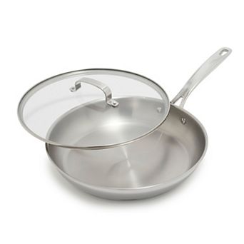 Bobby Flay by GreenPan PFAS-Free Stainless Steel 12-inch Frying Pan with Lid