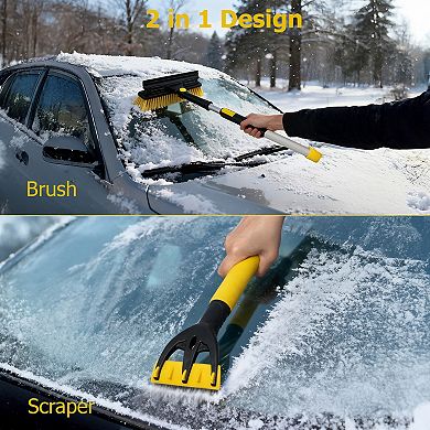 3551" Snow Brush, Ice Scraper & Squeegee, Scratch-Free Bristles