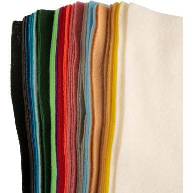 John Bead 9" x 12" Assorted Colors Acrylic Craft Felt Sheets, 50pcs