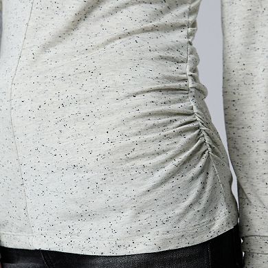 Women's Simply Vera Vera Wang Long Sleeve Side Ruched Top