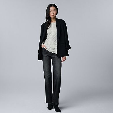 Women's Simply Vera Vera Wang Long Sleeve Side Ruched Top