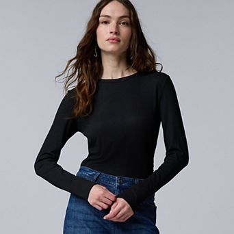 Women's Simply Vera Vera Wang Long Sleeve Side Ruched Top
