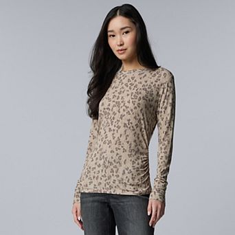Women's Simply Vera Vera Wang Long Sleeve Side Ruched Top