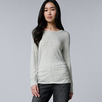 Women's Simply Vera Vera Wang Long Sleeve Side Ruched Top