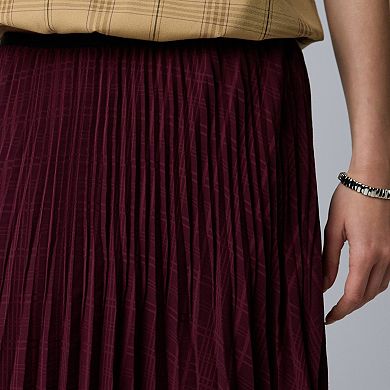 Women's Simply Vera Vera Wang Pleated Midi Skirt