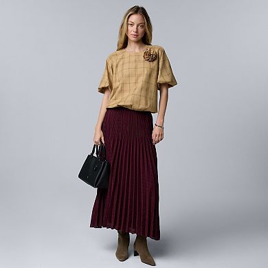 Women's Simply Vera Vera Wang Pleated Midi Skirt