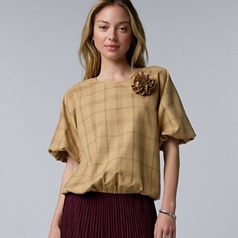 Women's Simply Vera Vera Wang Floral Applique Blouse