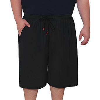 Men's Big and Tall Short Pants Elastic Waistband Zipper Pockets Breathable Athletic Shorts