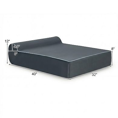 Orthopedic Memory Foam Bolster Dog Bed with Removable Washable Cover