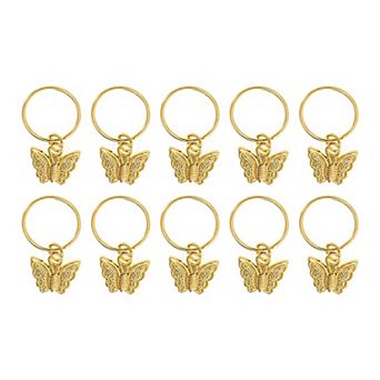 Wings Hair Ring Pendants Set of 10 for Beautiful Hair Styling