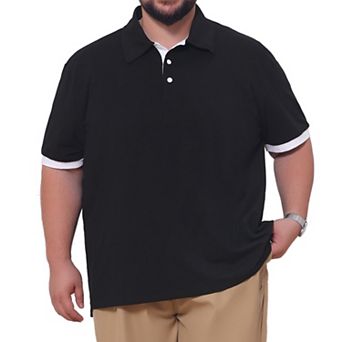 Men's Big and Tall Business Polo Shirt Short Sleeve Office Soft Knitted Golf Shirts