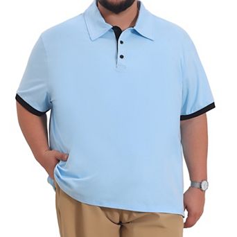 Men's Big and Tall Business Polo Shirt Short Sleeve Office Soft Knitted Golf Shirts