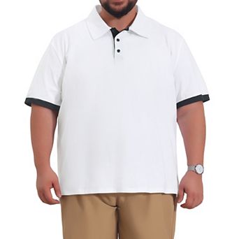 Men's Big and Tall Business Polo Shirt Short Sleeve Office Soft Knitted Golf Shirts