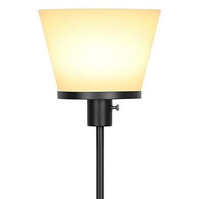 BLACK MODERN TORCHIERE UPRIGHT LAMP