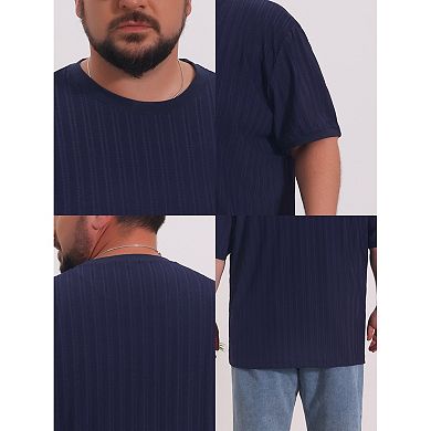 Men's Big and Tall Mesh T-Shirt Breathable Crew Neck Short Sleeve Solid T-Shirts