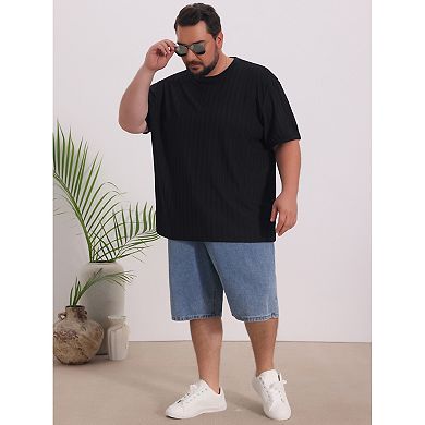 Men's Big and Tall Mesh T-Shirt Breathable Crew Neck Short Sleeve Solid T-Shirts