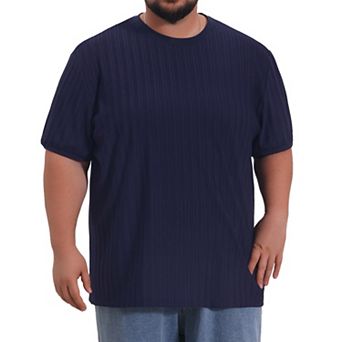 Men's Big and Tall Mesh T-Shirt Breathable Crew Neck Short Sleeve Solid T-Shirts