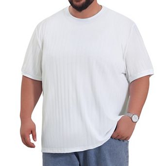 Men's Big and Tall Mesh T-Shirt Breathable Crew Neck Short Sleeve Solid T-Shirts