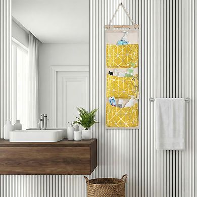Wall Mounted Hanging Storage Bag Organizer with 3 Pockets