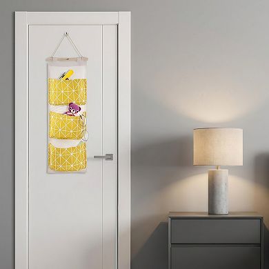 Wall Mounted Hanging Storage Bag Organizer with 3 Pockets