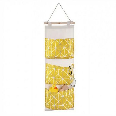 Wall Mounted Hanging Storage Bag Organizer with 3 Pockets