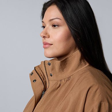 Plus Size Simply Vera Vera Wang Fluid Bomber Jacket