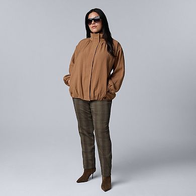 Plus Size Simply Vera Vera Wang Fluid Bomber Jacket