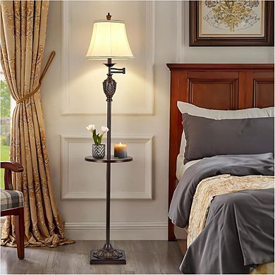 TRADITIONAL UPRIGHT LAMP WITH ADJUSTABLE SWING ARM