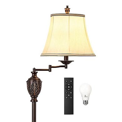 TRADITIONAL UPRIGHT LAMP WITH ADJUSTABLE SWING ARM