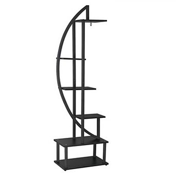 Half Moon Plant Stand, 6 tier Metal Creative Flower Shelf for Indoor Outdoor Corner