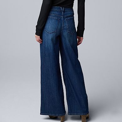 Women's Simply Vera Vera Wang Mid Rise Wide Leg Pants