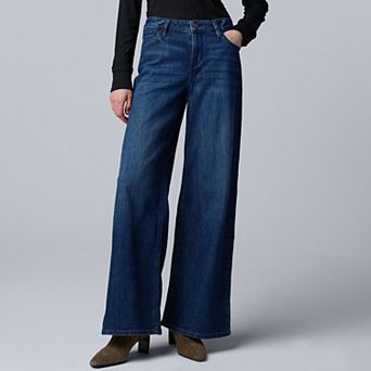 Women's Simply Vera Vera Wang Mid Rise Wide Leg Pants