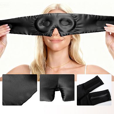 Pure Silk Sleep Mask with Travel Pouch for Side Sleepers 1Pc