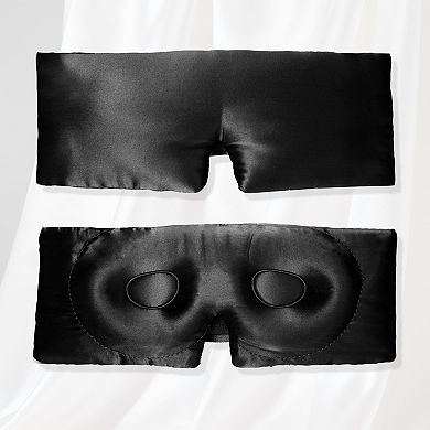 Pure Silk Sleep Mask with Travel Pouch for Side Sleepers 1Pc