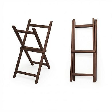 Solid Teak Wood Folding Butler Tray Table